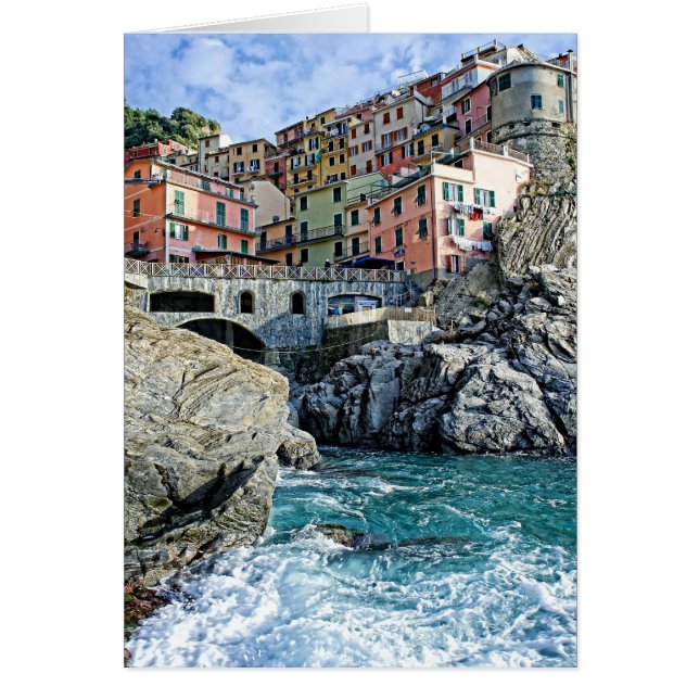 Farbenfrohe Manarola, Italia Grußkarte (Vorne)