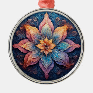 Farbenfrohe Mandala Blume Design Ornament Aus Metall