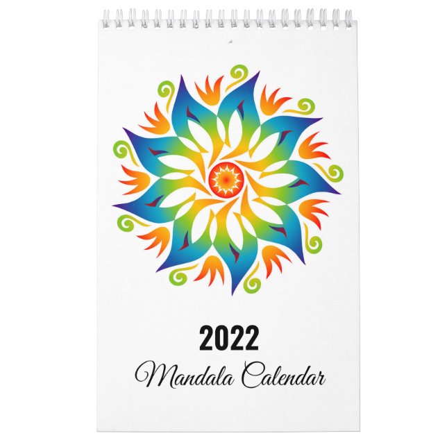 Farbenfrohe Mandala Blume Räder 2022 Kalender (Titelbild)