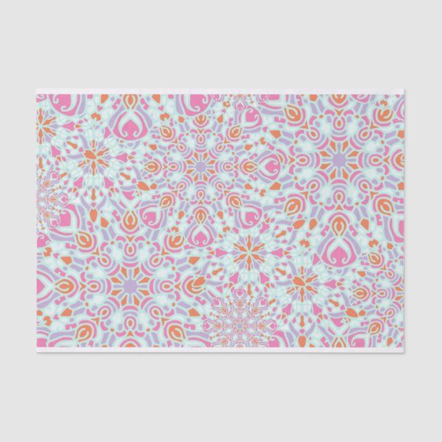 Farbenfrohe Mandala Blume Winterschneeflocken Must Seidenpapier (Vorderseite)