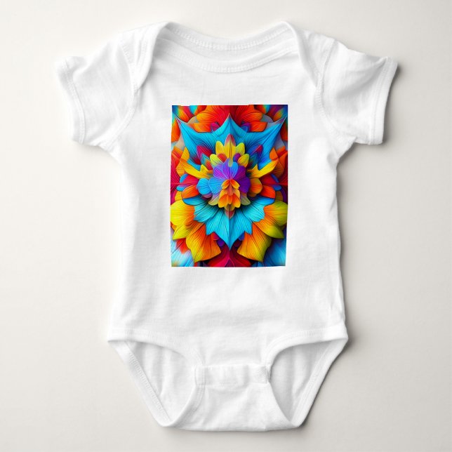 Farbenfrohe Mandala Design Baby Strampler (Vorderseite)