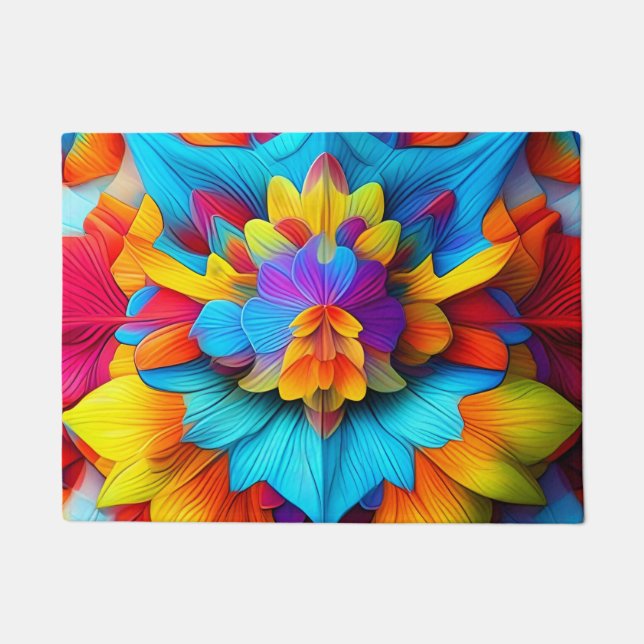 Farbenfrohe Mandala Design Fußmatte (Vorderseite)
