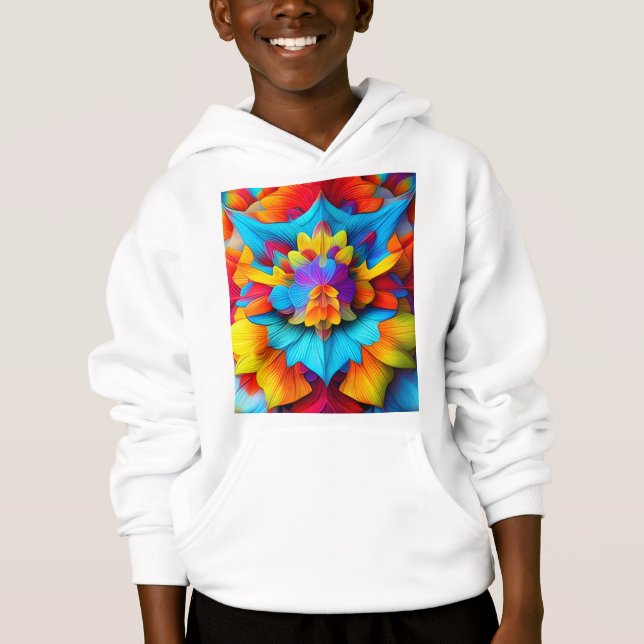 Farbenfrohe Mandala Design Hoodie (Vorderseite)