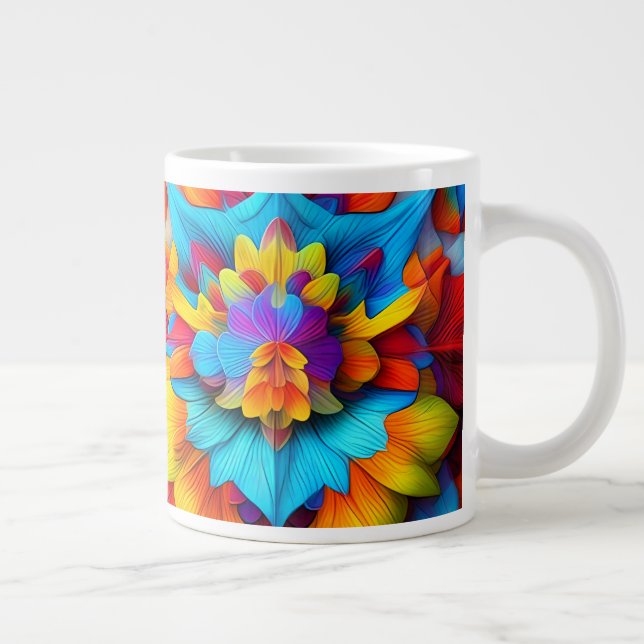 Farbenfrohe Mandala Design Jumbo-Tasse (Rechts)