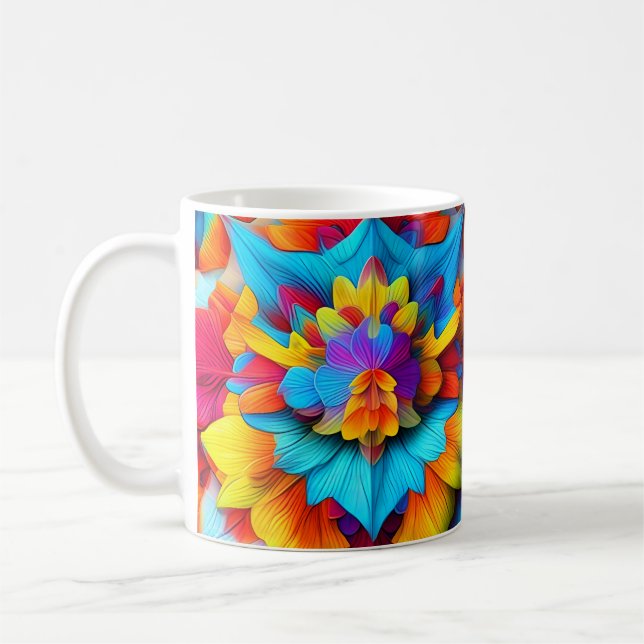 Farbenfrohe Mandala Design Kaffeetasse (Links)