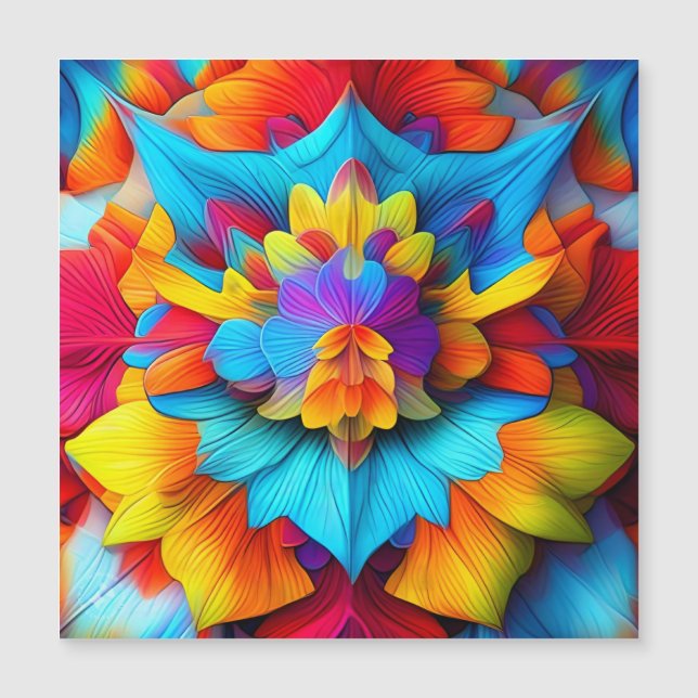 Farbenfrohe Mandala Design Magnetkarte (Vorderseite)