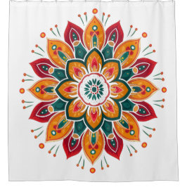 Farbenfrohe Mandala Duschvorhang