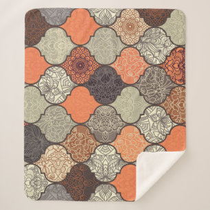 Farbenfrohe Mandala: Islamisches Patchwork Nahtlos Sherpadecke