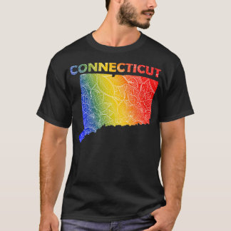 Farbenfrohe Mandala Kunstkarte von Connecticut mit T-Shirt
