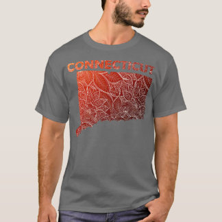 Farbenfrohe Mandala Kunstkarte von Connecticut mit T-Shirt