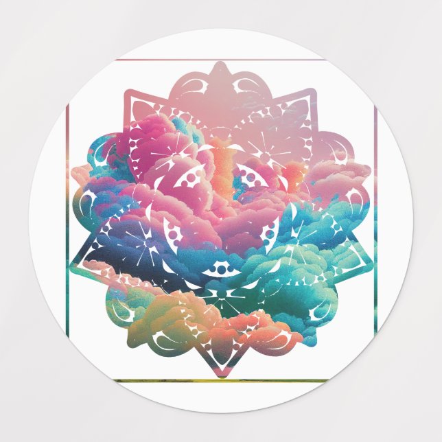 Farbenfrohe Mandala Labels Etiketten (Design 1)