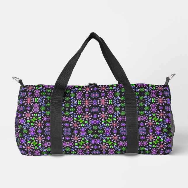 Farbenfrohe Mandala-Muster Duffle Bag (Vorderseite)