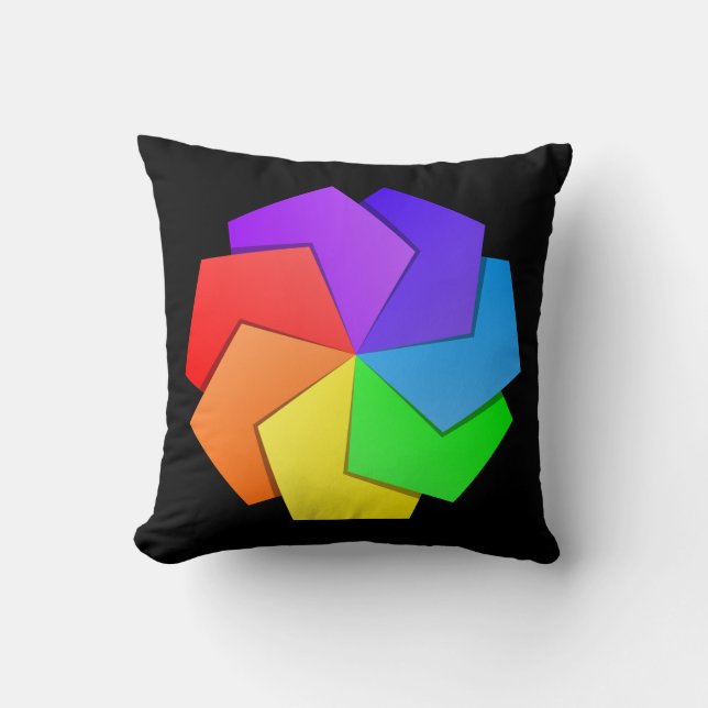 Farbenfrohe Mandala Musterpapierblätter Kissen (Vorderseite)