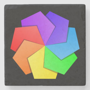 Farbenfrohe Mandala Musterpapierblätter Steinuntersetzer