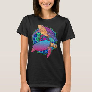 Farbenfrohe Mandala Ocean Animal Hawaiian Sea Turt T-Shirt