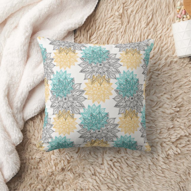 Farbenfrohe Mandala Pattern Throw Kissen (Decke)