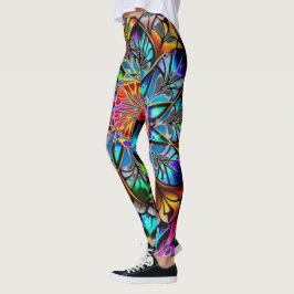 Farbenfrohe Mandala, Psychedelic Mandala, geometri Leggings