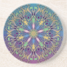 Farbenfrohe Mandala Sandstone Untersetzer