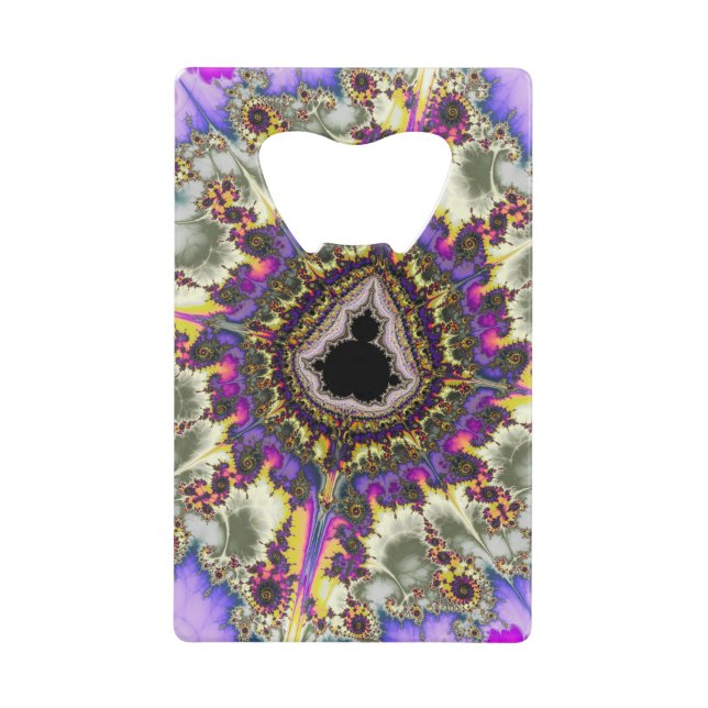 farbenfrohe Mandelbrot-Fraktal Geldbeutel Flaschenöffner (Vorderseite)