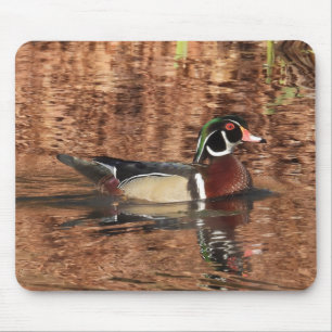 Farbenfrohe männliche Holzente Mousepad