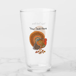 Farbenfrohe männliche Türkei Schwanz Herbstleaves Glas