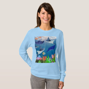 Farbenfrohe Mantas Stingray Undersea Serenity T -  T-Shirt