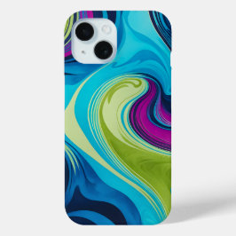 Farbenfrohe Marbled Paper Art iPhone Case