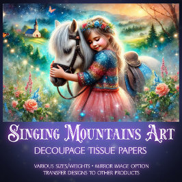 Farbenfrohe Märchenross und Blume Girl Entdeckungs Seidenpapier