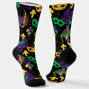 Farbenfrohe Mardi Gras Carnival Muster Socken