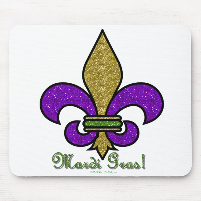 Farbenfrohe Mardi Gras Fleur De Lis Mousepad (Vorne)