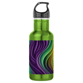 Farbenfrohe Mardi-Gras-Wellenmuster  Edelstahlflasche