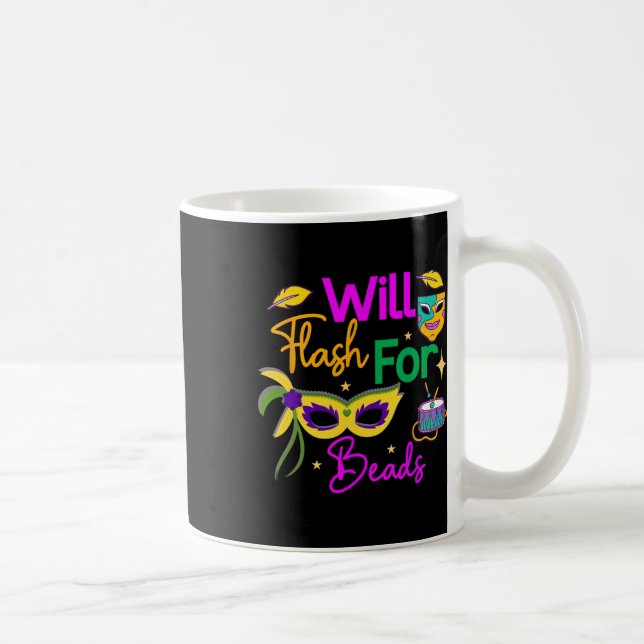 Farbenfrohe Mardi Gras wird für Perlen blinken Kaffeetasse (Rechts)