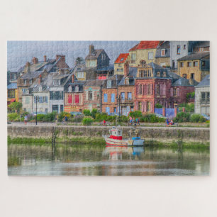 Farbenfrohe Marina Village Boat Saint Valery Puzzle