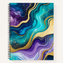 Farbenfrohe Marmor Ink Art Spirituosen Notebook Notizbuch