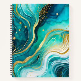 Farbenfrohe Marmor Ink Art Spirituosen Notebook Notizbuch