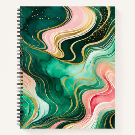 Farbenfrohe Marmor Ink Art Spirituosen Notebook Notizbuch