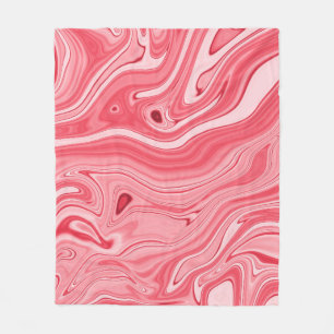 Farbenfrohe Marmorgemälde, roter Marmorpinsel Fleecedecke