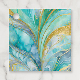 Farbenfrohe Marmorklänge Geschenkanhänger