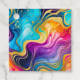 Farbenfrohe Marmorklänge Geschenkanhänger