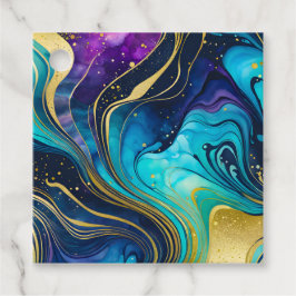 Farbenfrohe Marmorklänge Geschenkanhänger