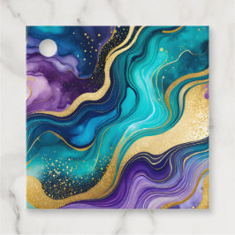 Farbenfrohe Marmorklänge Geschenkanhänger