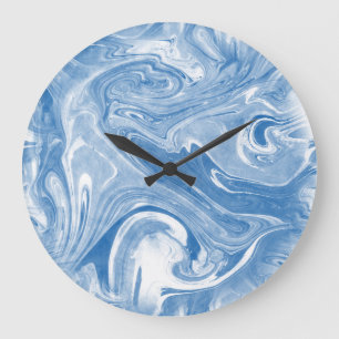 Farbenfrohe Marmorkunstmuster. Große Wanduhr