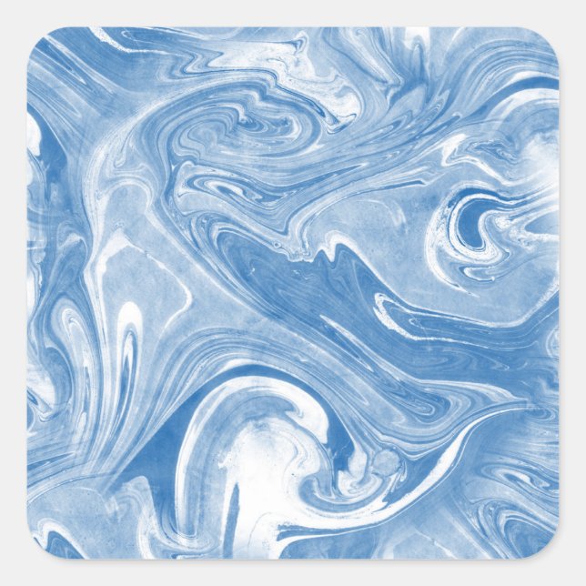 Farbenfrohe Marmorkunstmuster. Quadratischer Aufkleber (Vorderseite)