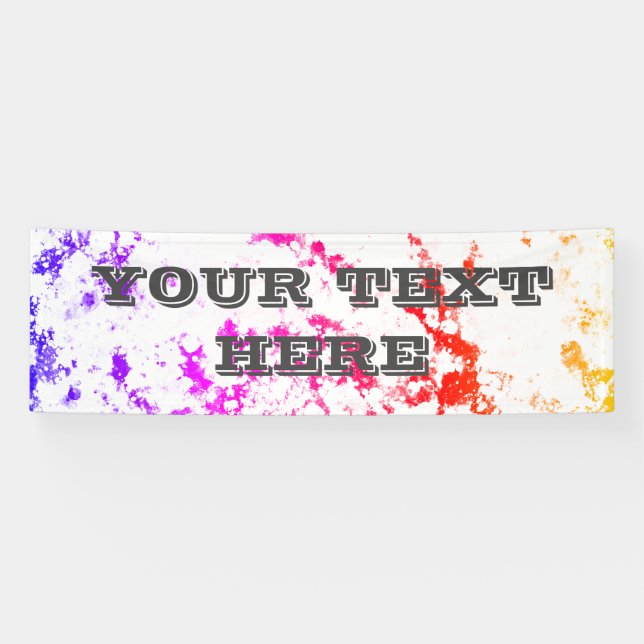 Farbenfrohe Marmorplatte Abstrakt Personalisiert Banner (Horizontal)