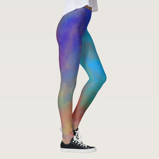 Farbenfrohe Marmorwolken Leggings (Rechts)