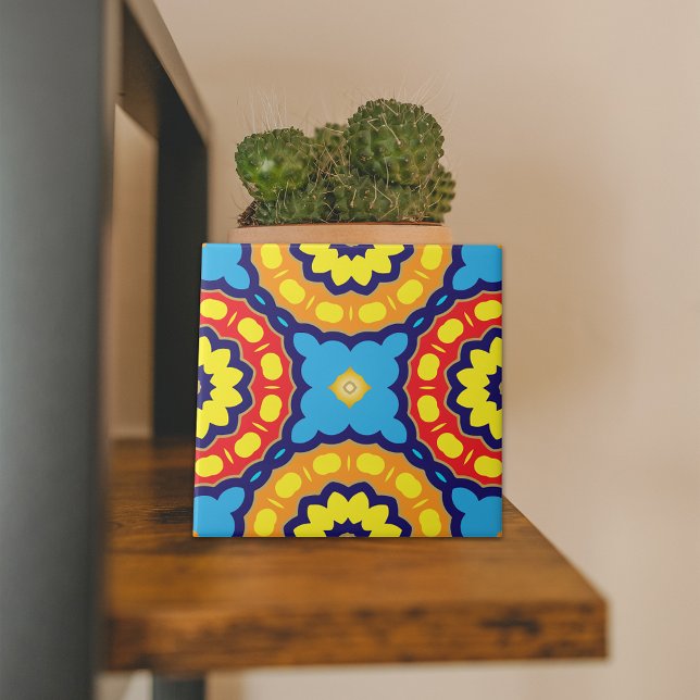 Farbenfrohe marokkanische Mandala Ethnic Geometric Fliese (Von Creator hochgeladen)