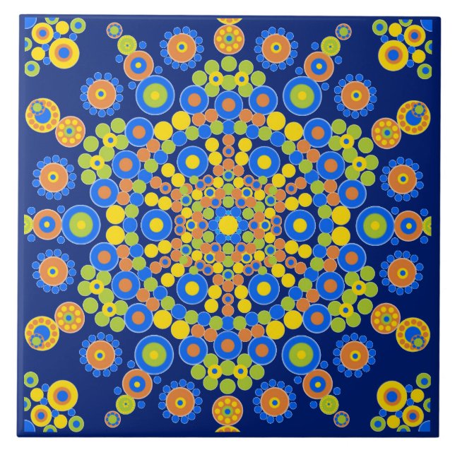 Farbenfrohe marokkanische Mosaik-Keramik Tile Fliese (Vorderseite)