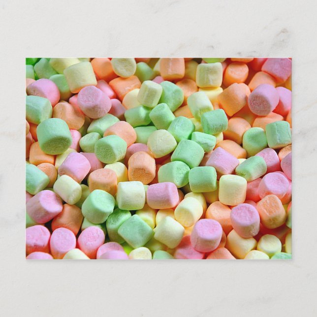 Farbenfrohe Marshmallows Postkarte (Vorderseite)