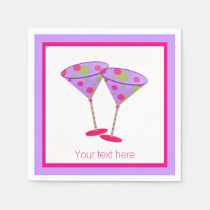 Farbenfrohe Martini Glasses Custom Paper Napkins Serviette