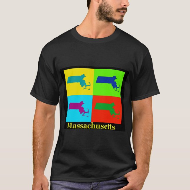 Farbenfrohe Massachusetts T-Shirt (Vorderseite)